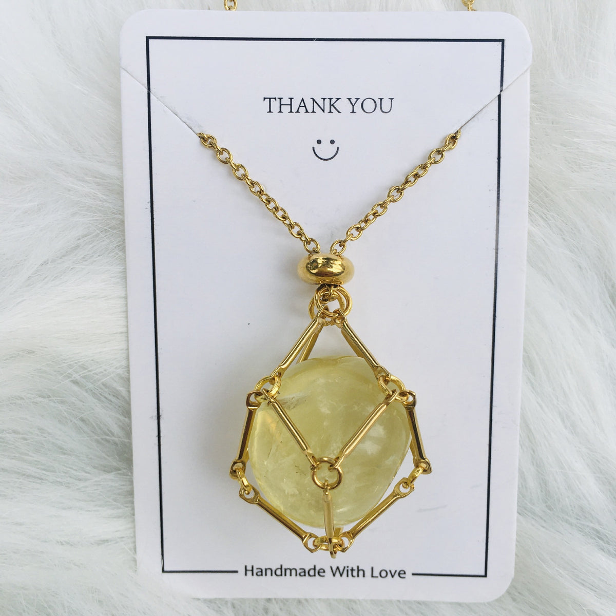 Crystal Raw Stone Pendant Necklace