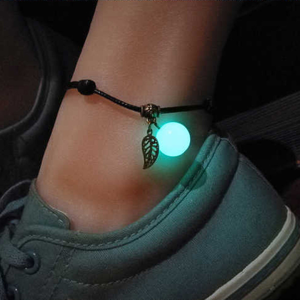 Adjustable Luminous Bead Anklets for Summer Beach