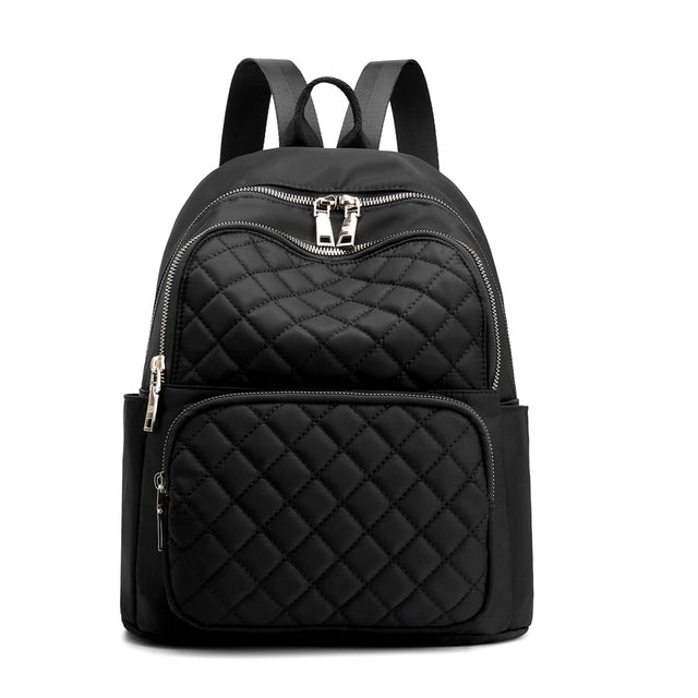 Waterproof Women's Backpack with Large Capacity and Gold Zipper