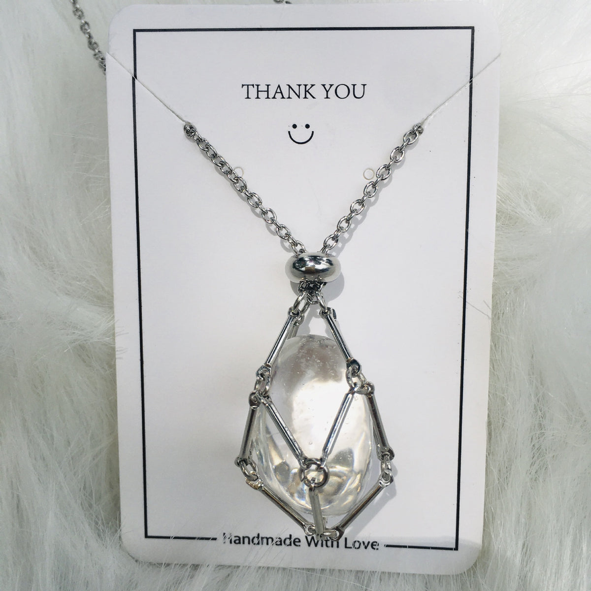 Crystal Raw Stone Pendant Necklace