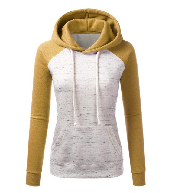Casual Color Block Fleece Hoodie