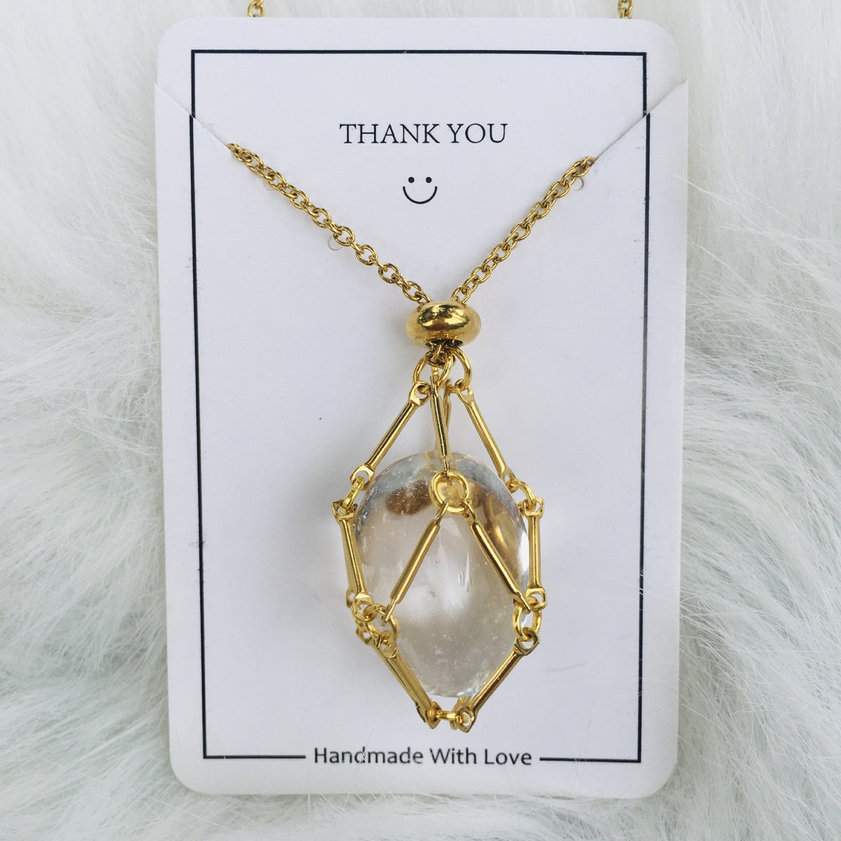 Crystal Raw Stone Pendant Necklace