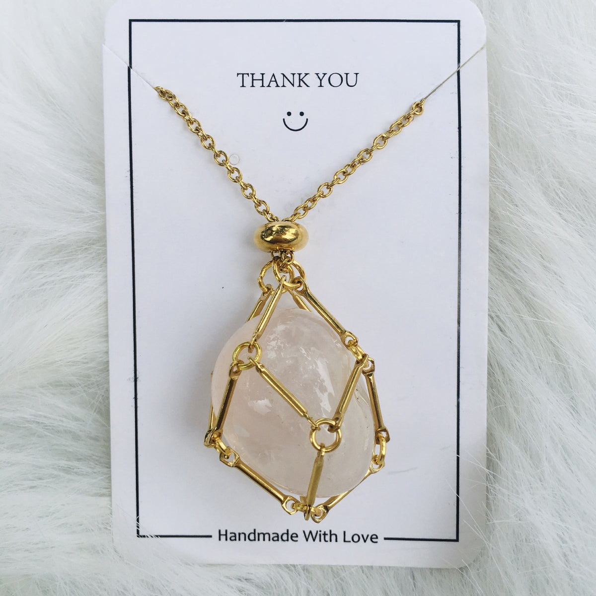 Crystal Raw Stone Pendant Necklace