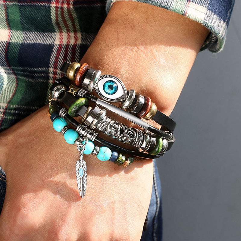 Vintage Multi-layer Beaded Bohemian Bracelet, Handmade